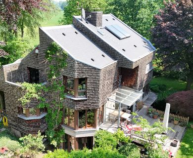 Die Lage zählt ! Großzügiges Architektenhaus im Grünen an den Rheinauen in Dormagen – Rheinfeld